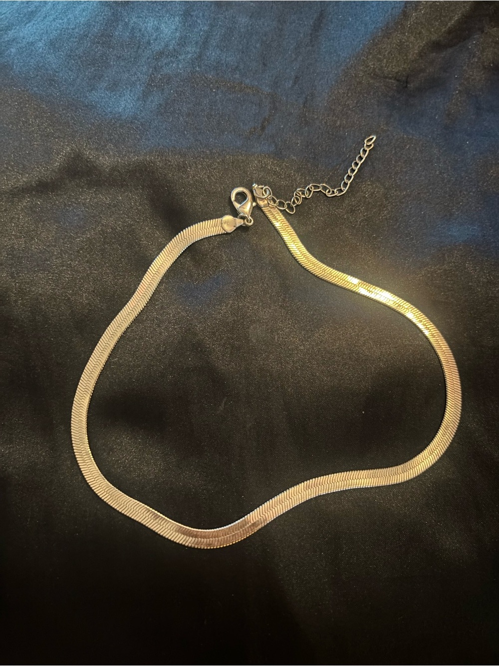 Gold Herringbone Choker Necklace - Women's Jewelry